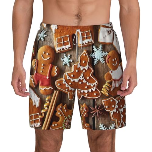 Short de bain respirant homme à séchage rapide avec motif biscuit original pour l'été