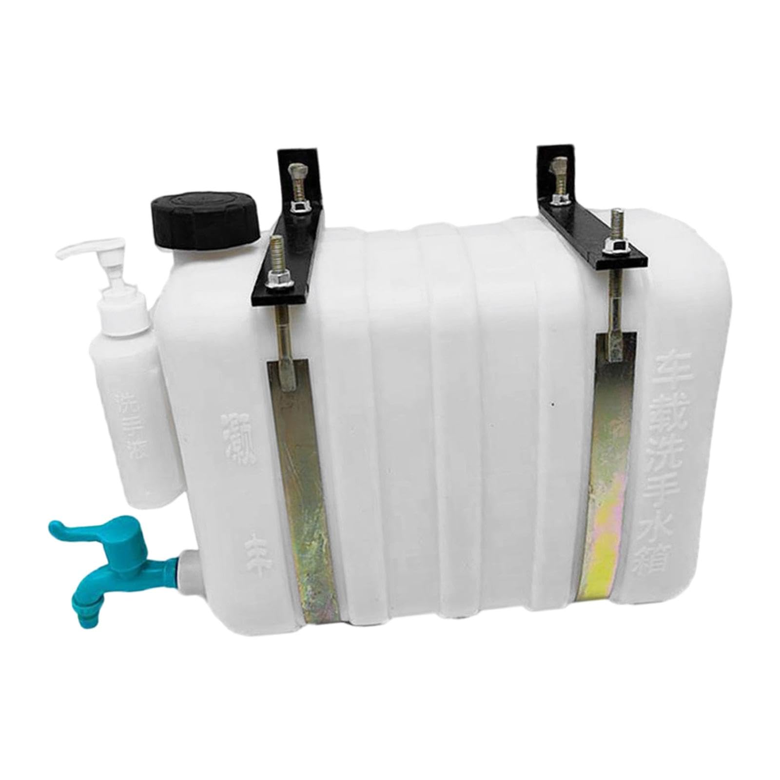 Wasserkanister mit 2 Hähnen & Schraubverschluss, Wasserbehälter, 14-Liter-Wassertank zur Fahrzeugmontage, Hängender Wassertank ideal für Wanderungen, Camping, Picknicks, Wohnwagen, LKW