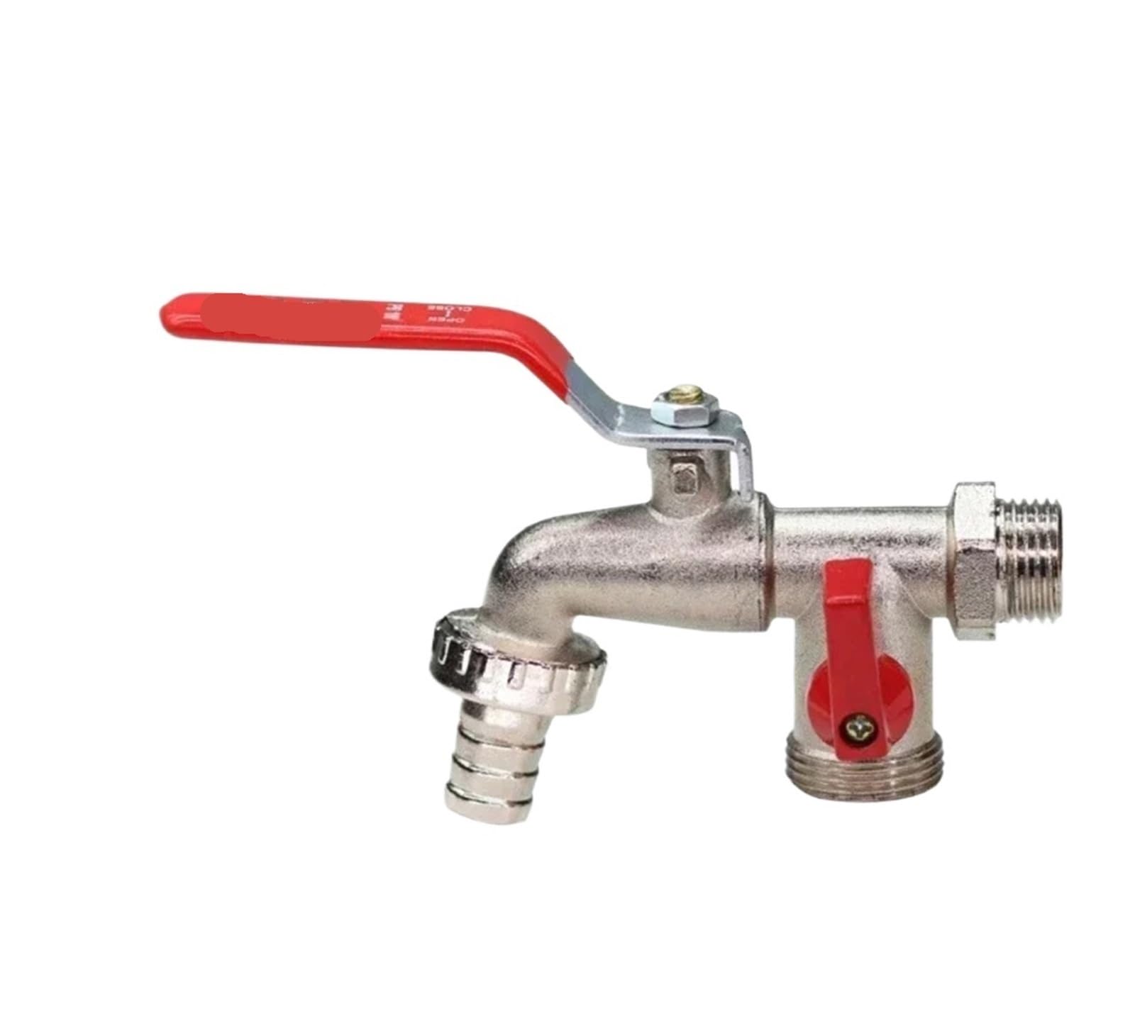 Taps Industrial and Home Irrigation Zinc Alloy Garden Bibcocks 1 Inlet 2 Outlet Bibcock with Dual Nipple and Outdoor Balcony Faucet for Garden(Color-04)