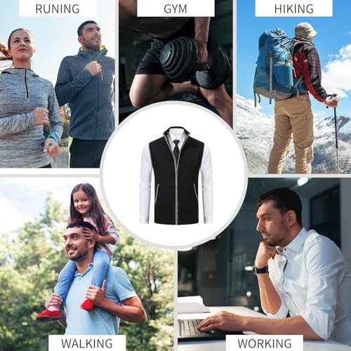 Tokouk Men'S Knitted Zip Warm Vest,Winter Fleece-Lined Sleeveless Cardigan Sweater Leisure Thickened Vest.3