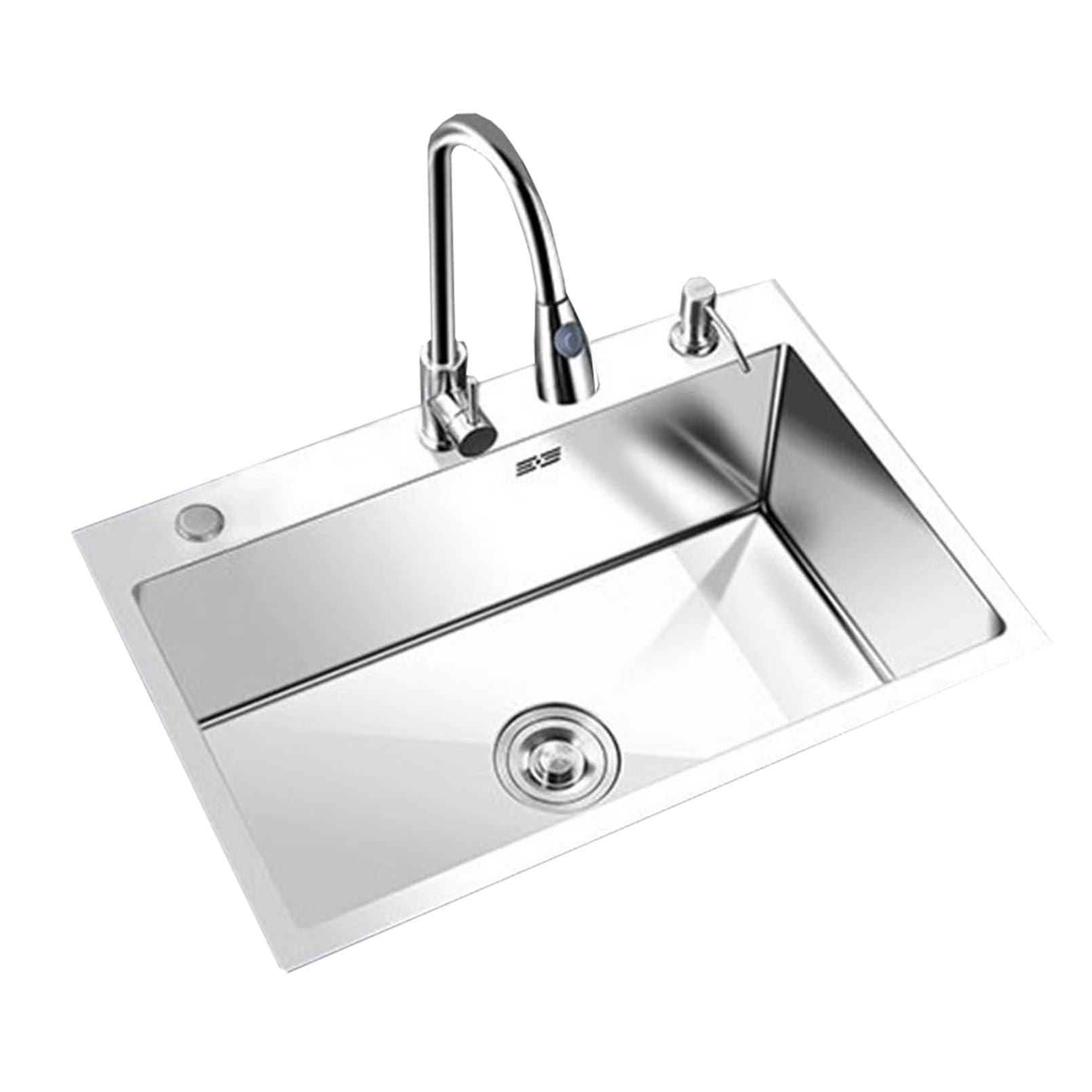 Fregadero de acero inoxidable para cocina con diseño bajo encimera de un seno premium