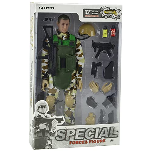 Liberty Imports 12-Inch Special Forces Military Action Figure Army Man Toy Soldier - 30 Articulation Points And 15 Weapons And Accessories (Army) #TOP6