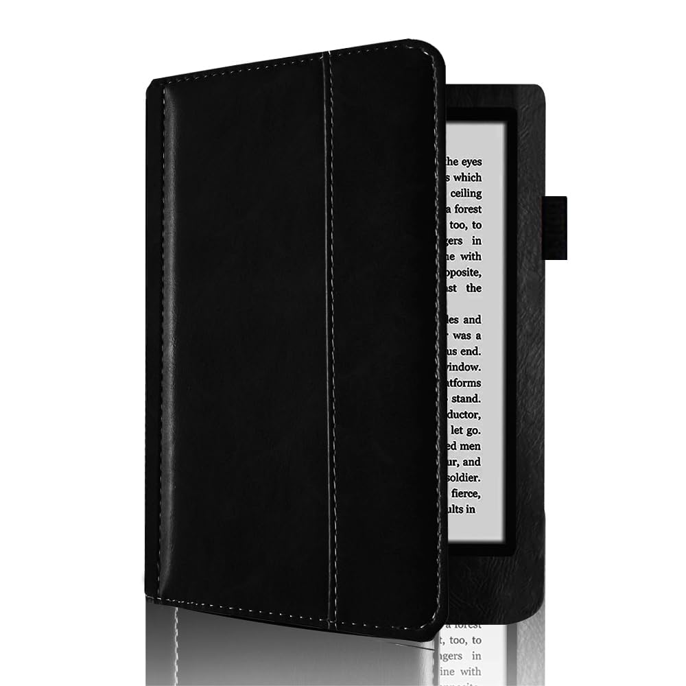 Case for Kobo Aura HD 6.8-inch Modle:N204B PU Leather Cover with for Kobo Aura HD E-Reader Smart Slim Folio Cover With Auto Wake/Sleep for Kobo Aura HD 6.8" Case (Black)