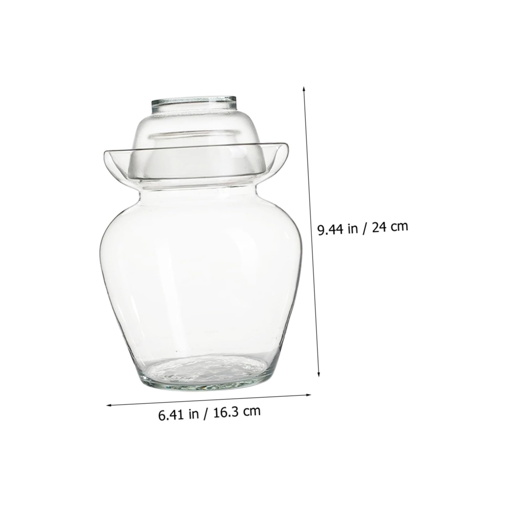 MAGICLULU Gärtopf Glas mit Wasserverschluss und Luftdichtem Deckel Lebensmittelechter Vorratsbehälter für Kimchi und Gemüse Geeignet für Küche und Einlegen