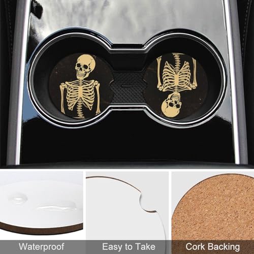 Portavasos para carro con diseño calavera 4 piezas miniatura 5