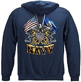 Double Flag USN U.S. Navy Hooded Sweat shirt ADD-MM2152SWL