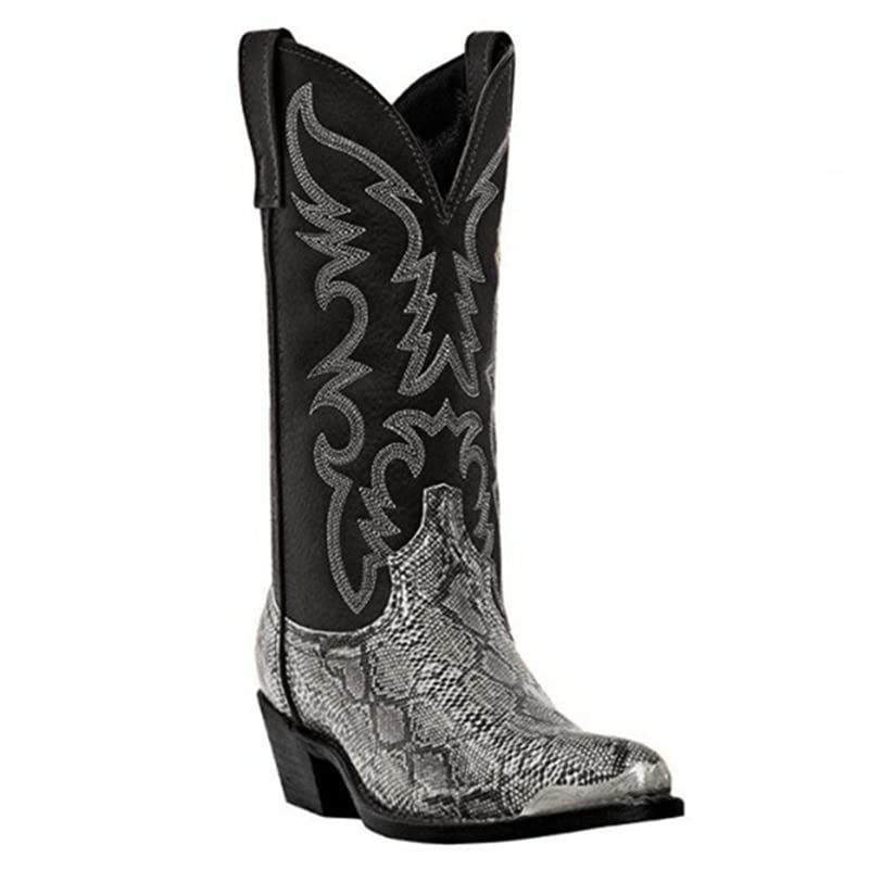 Mens Western Boots - Pull On Leather Cowboy Boots with Steel Toe and Pointed Toe - For Men's Work and Party Dress Up2