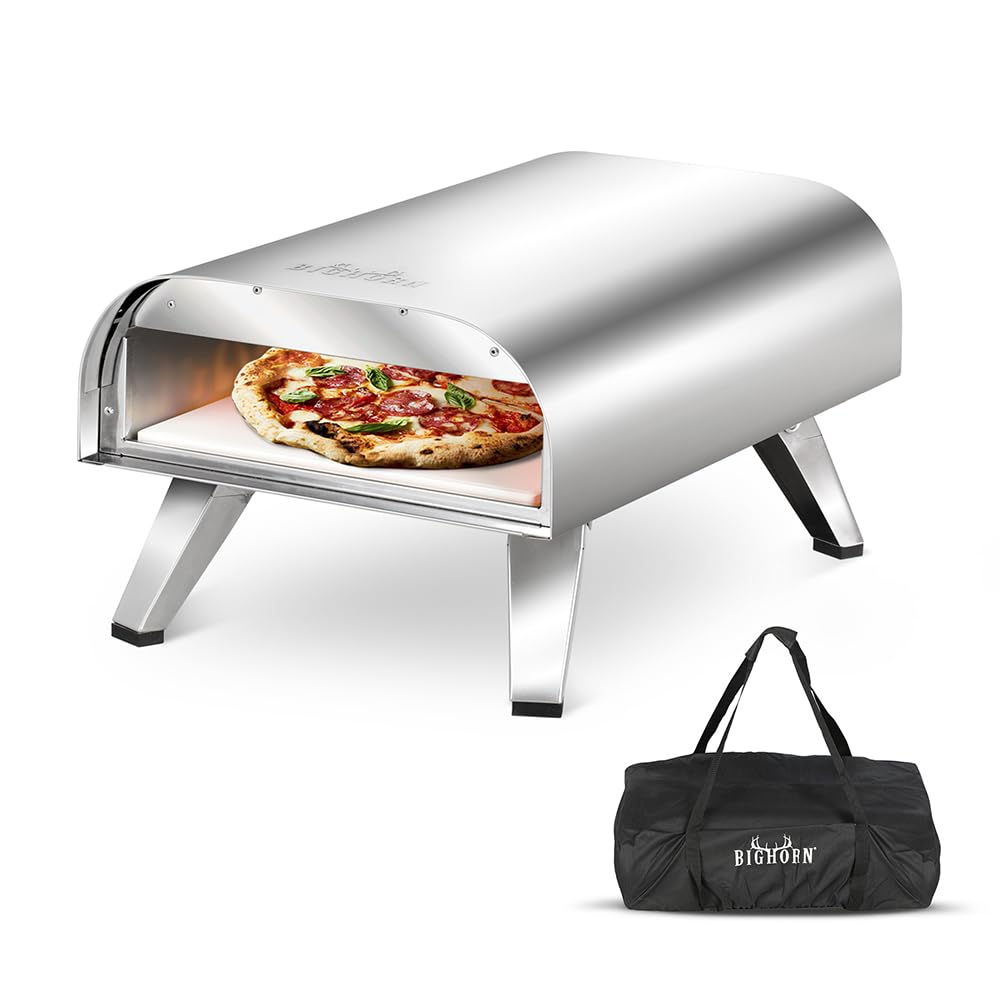 BIGHORN Four à pizza au gaz portable, pieds pliables