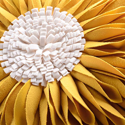 Oiseauvoler 3D Sunflower Handmade Throw Pillow Covers Decorative Pillowcases For Home Couch Bed Living Room Decor Yellow 18X18 Inch #TOP2
