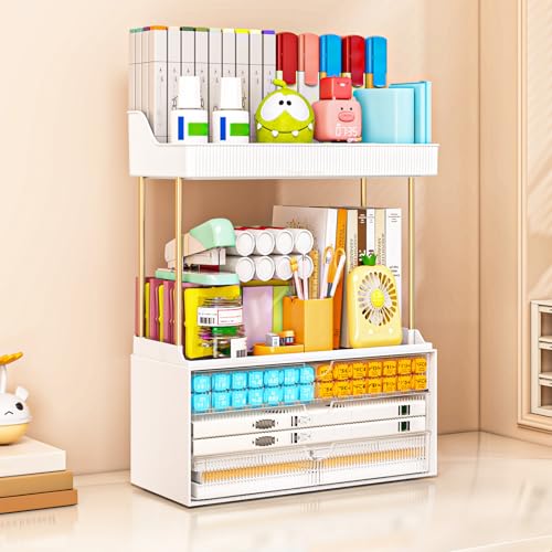 Image of caktraie 12.2 inch W Makeup Organizer Drawers - 5 Tiers Bathroom Counter Organizer, Cosmetic Storage Drawer for Dresser Countertop and Bathroom Vanity for Large Skincare, Perfume, Clear