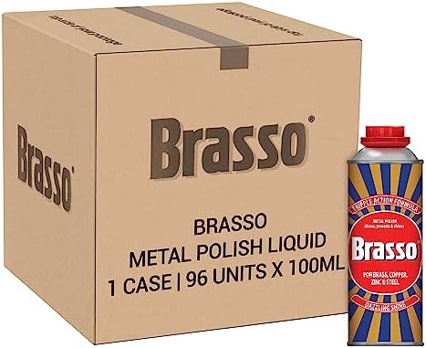 Brasso Metal Polish Liquid - 100 ml (Pack of 96) | Brasso Brass Cleaner | Brass Cleaning Liquid | Bulk Professional Grade Metal Polish