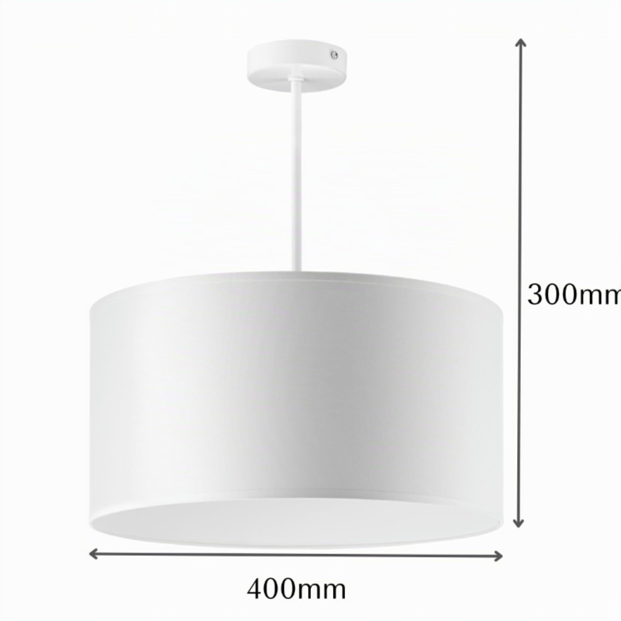 Lampara Colgante Corta con Rosca E27 de 60 W máx. Lámpara de Techo Ideal para Decoración de Interiores Estilo Moderno y Elegante (Bombilla no incluida) (Blanco)