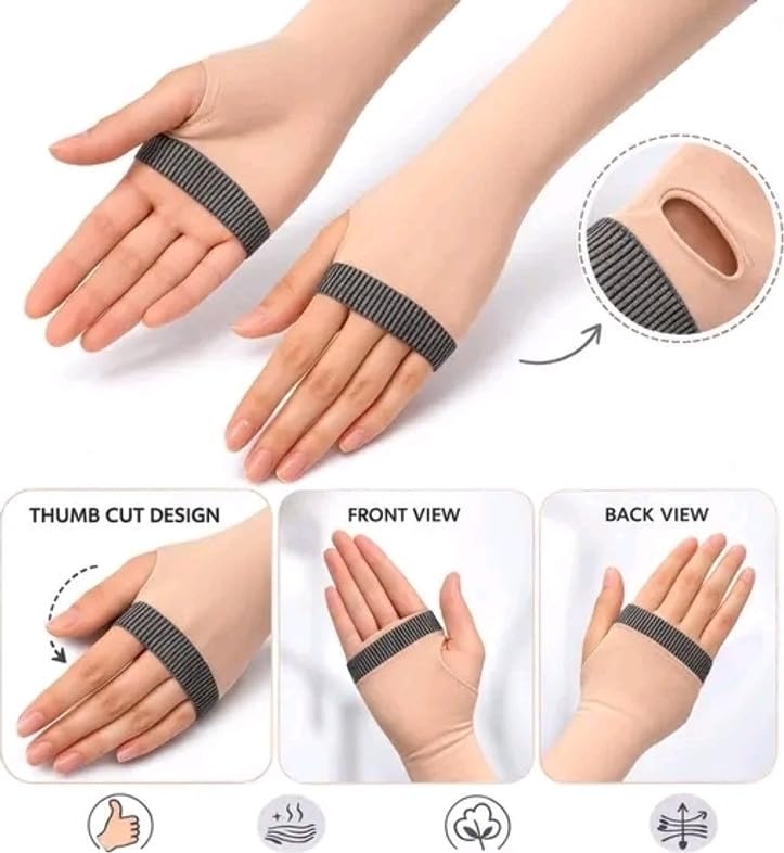Image of Topibaaz Unisex Arm sleeves with UV Protection for Men and Women Outdoor Indoor Sports UPF 50 Arm Cover with Compression & Cooling Effect Summer Hand Gloves