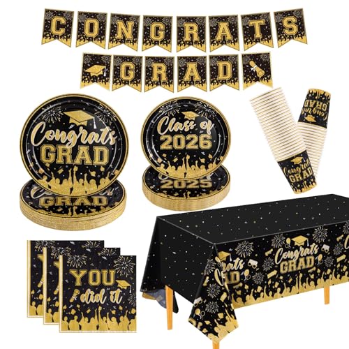 Save on Black Gold 2026 Graduation Party Supplies with Code 8BZ5IWZ8