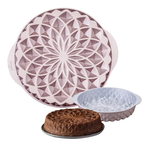 Dr. Oetker Creative Rundform Mandala – Ø 26 x 55 cm, 2000ml, Premium Aluminiumguss Backform, PFAS-freie Antihaftbeschichtung, in Rose-Gold, Hitzebeständig bis +230°C