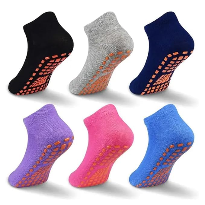 Non-Slip Grip Socks for Women & Men | Anti-Skid Yoga Socks | Breathable Cotton Ankle Socks for Pilates, Gym, Dance, Trampoline | Stretchable & Comfortable-image-26