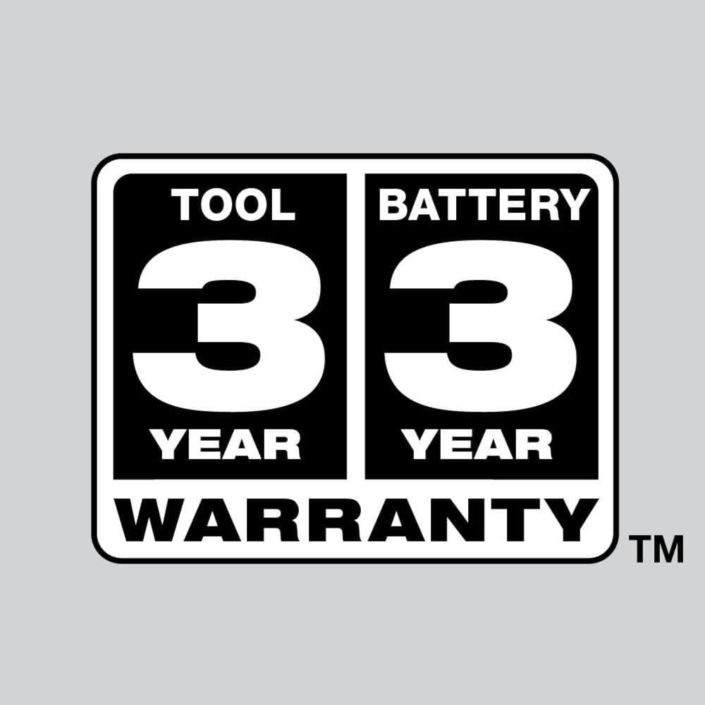 Milwaukee 3 Year Tool and Battery Warranty Logo