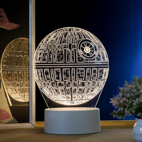 PopLumos - Lumin&aacute;ria led 3d, abajur de mesa,star wars, estrela da morte