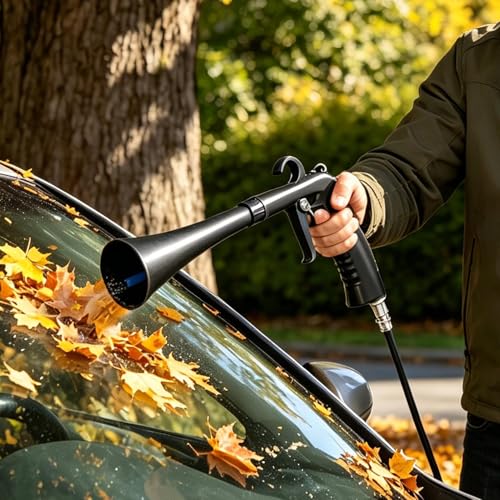 Souffleur d'air de voiture avec brosse de detailing auto