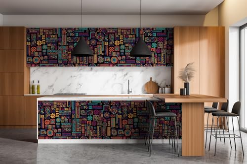 Papel pintado mate para ocultar imperfecciones en muebles y puertas de cocina 7