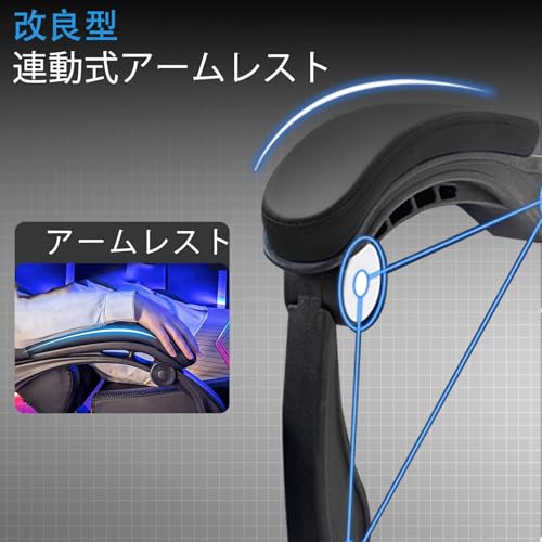 GTBoy ゲーミングチェア 135°フルリクライニング オットマン付き高級PUレザー の商品画像 4