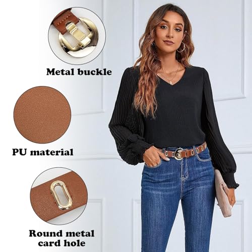 Punk Belt, Hip-Hop Men's and Women's Goth Belt, Hollowed Out Fashion Leather Belt for Suit Pants, Jeans, and Skirts3