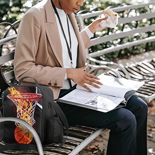 Pauseboll Basketball Lunch Bag For Boys, Insulated Lunch Bag For Adult Teens Girls, Reusable Portable Lunch Box Cooler Tote Waterproof Lunch Container For School Office Picnic #TOP6