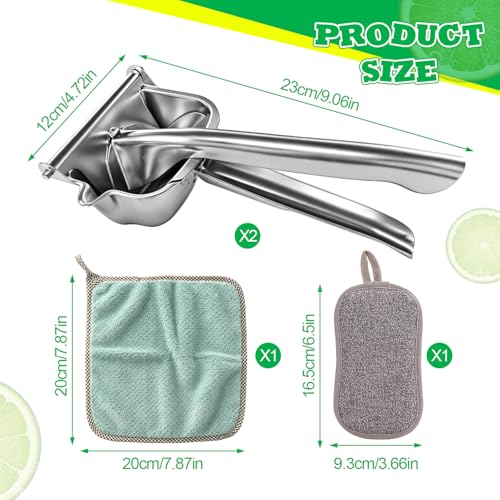 Exprimidor de limón manual, lemon squeezer de acero inoxidable 304 multiuso para cítricos 3