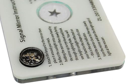 Miniatura 3 de BESPORTBLE Espejo de señal, multifunción con mini silbato reflector de brújula, pequeña comunicación remota de emergencia, kit de señal de