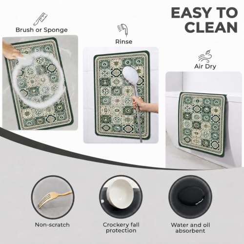 Image of MAXOSHINE Kitchen Mats for Floor Anti Slip Waterproof Feet Comfort Kitchen Runner Floor Mat Standing Desk Mat Floor Mats for Kitchen (120 * 40cm, 60 * 40cm) Set of 2