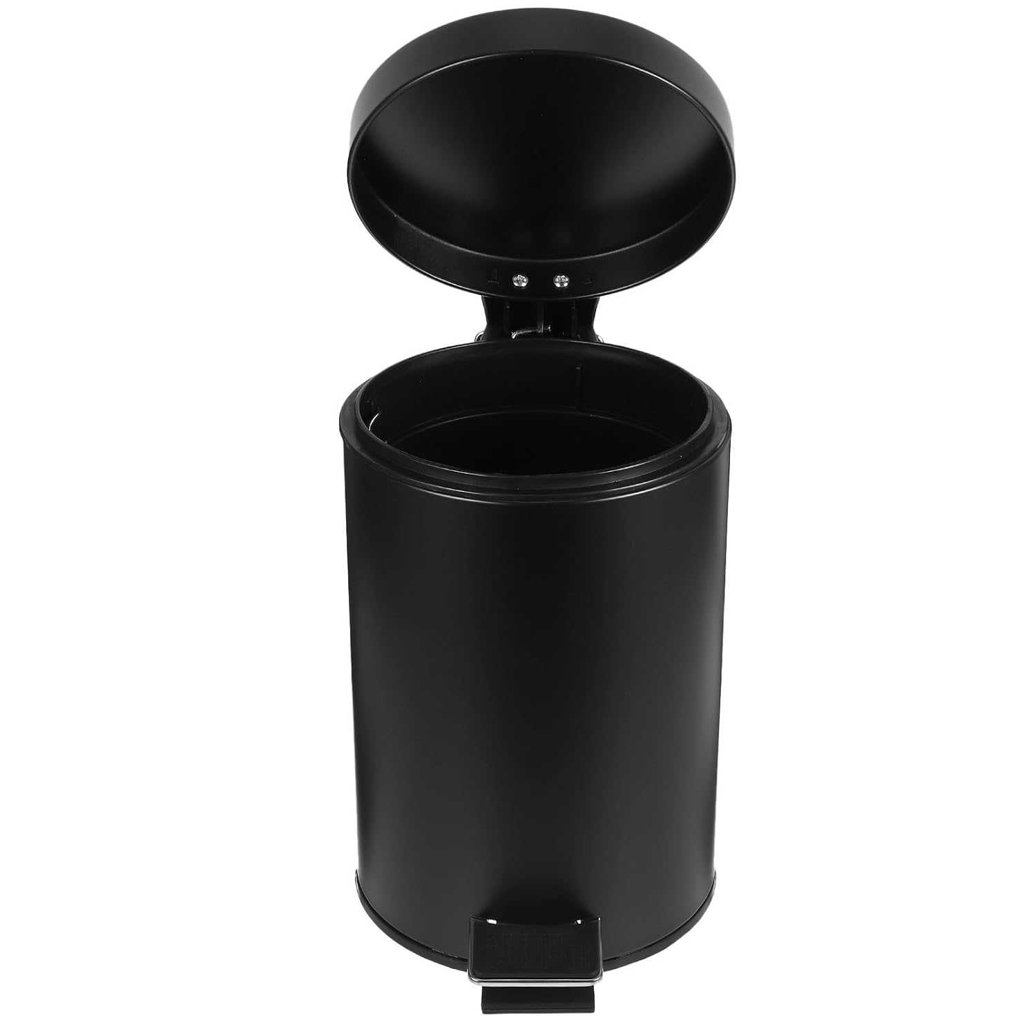 BESPORTBLE 3l Black Iron Pedal Trash Can with Easy to Clean Washable Surface for Bedroom and Family Use, Compact Rubbish Container for Kitchen or Bathroom