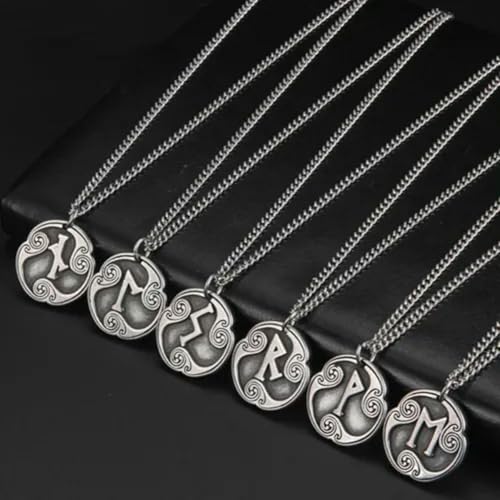 Vintage Runes Charms Necklace Viking Jewelry Adjustable Rope Chain Necklace-Link Chain-fehu2
