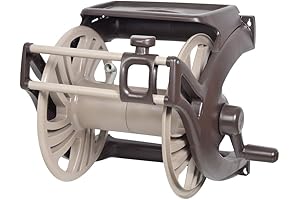 AMES 2415500 NeverLeak Poly Wall Mount Reel with Manual Guide and Tray, 225-Foot Hose Capacity