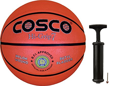 Cosco Hi-Grip Rubber Basketball with Hand Pump (Multicolour, 7) (B0737CVB3B) Amazon Price History, Amazon Price Tracker