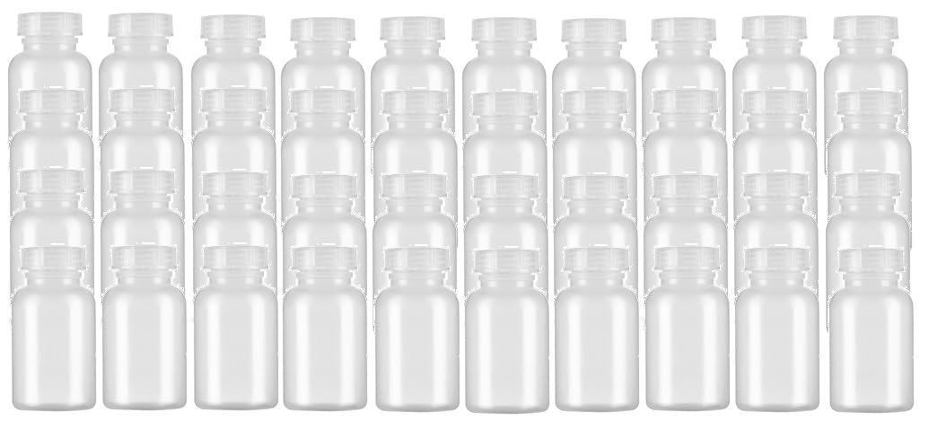 40 x Weithalsflasche 100 ml mit Schraubverschluss, Apothekerflasche, Laborflasche, Medizinflasche, Vorratsdose, Kunststoffdose, aus Kunststoff (PE-LD) - made in Germany (40)