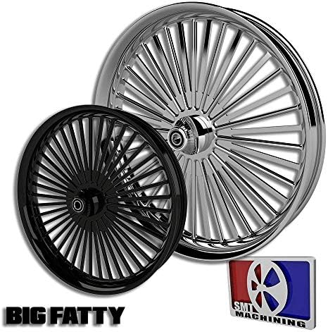 SMT Machining 21 Gloss Black Big Fatty Wheel for 2008-2018 Harley Bagger Models with 11.8” Single Rotor & ABS Compensation Bearing