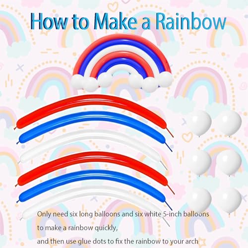 Image of 173PCS Red White and Blue Balloons Garland Arch Kit, 18 12 10 5 Inch Red White Blue Balloons for Independence Day Graduation Birthday Party Decorations