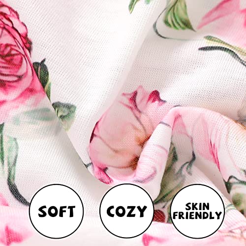 Happyma Girls Off Shoulder Romper Toddler Kids Floral Splicing Jumpsuit Little Girl Summer Pants Hawaii Beach Clothes Outfit （Pink & Floral, 6-7 Years） #TOP6