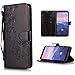 Produktbild XCYYOO Handyhülle Kompatibel mit Huawei Mate 10 Pro Tasche Leder Flip Case PU Leder Hülle[Spitzen Blumenmuster] Brieftasche Etui Schutzhülle für Huawei Mate 10 ProSchwarz
