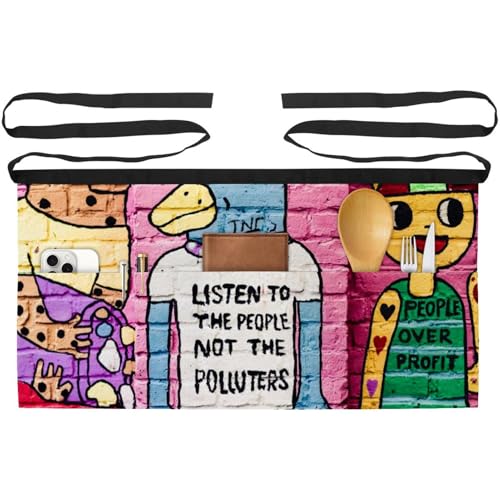 Tabliers courts de chef à 3 poches lot de 3 demi-tabliers multicolores de cuisine 60x30.5cm