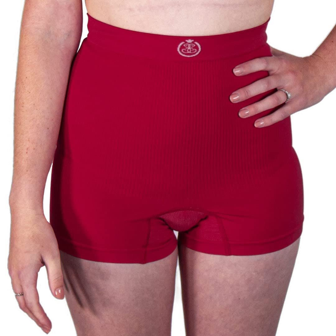 ComfizzLevel 2 Ostomy Support Boxer: High Waist, Unisex, Medium Support Ideal for Post Surgery & Small Hernias (S/M,Lava)