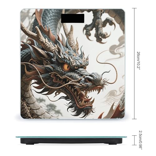Báscula de baño digital Dragon con vidrio templado miniatura 2