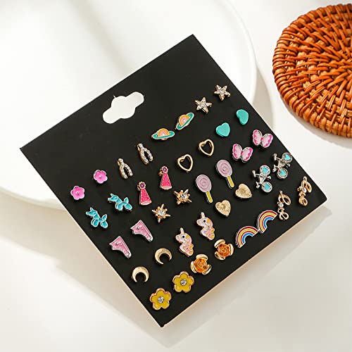 Cute animal stud earrings, colourful earrings, for decoration of stud earrings wear matching accessories, Alloy, stainless steel - Image 3