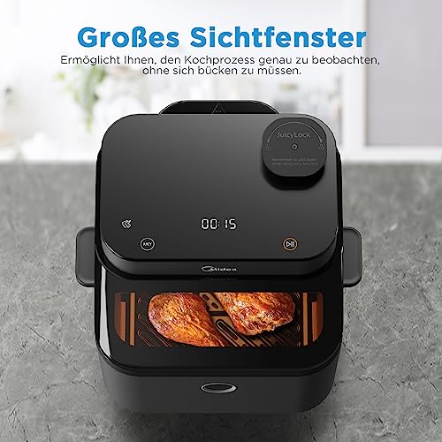 Midea DualTaste Varmluftsfritös 7L - XXL med 8 Program & Visningsfönster