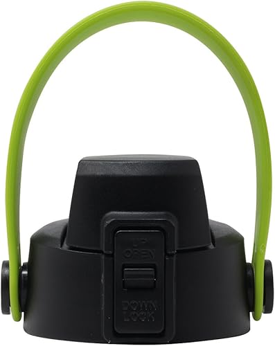 Nuevo rediseñado Aquatix tapa de botella FlipTop de 32 onzas con mango de correa verde extraíble