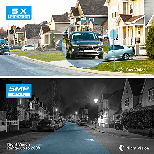 Jidetech 5Mp Ptz Wifi Camera Outdoor,5X Optical Zoom Camera With Auto-Tracking,200Ft Night Vision, 2-Way Audio, Motion Detection Alarm, Ip66 Waterproof, 128G Sd Card Slot #TOP4