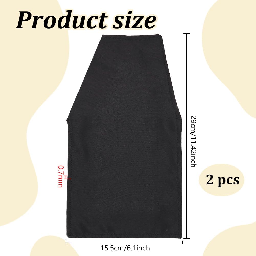 BENECREAT 1 Pair Sew in Pocket Insert, 11.4x6.1inch Inside Pocket Insert, Polycotton Hidden Pocket Fabric for Dress Trench Coat Jacket Sewing Projects DIY Clothing, Black, Trapezoid