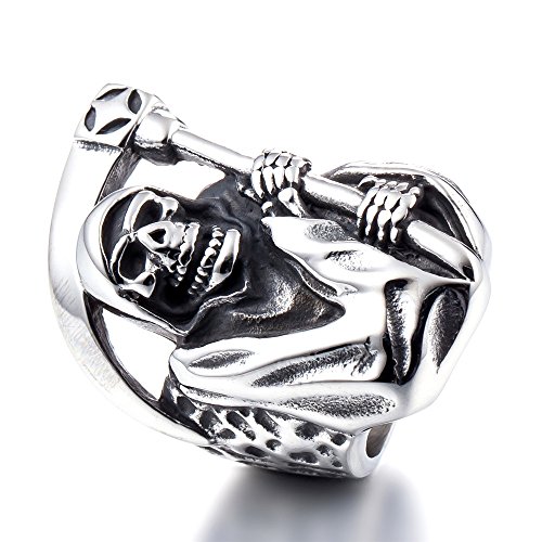 Image of Genuine Stainless Steel Ring Jewelry for Men Fashion Punk Biker Skull Rings