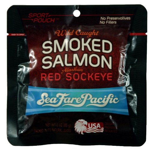 SeaFare Pacific Wild Caught Smoked Salmon, Alaskan Red Sockeye, 3 Ounce (Pack of 12)