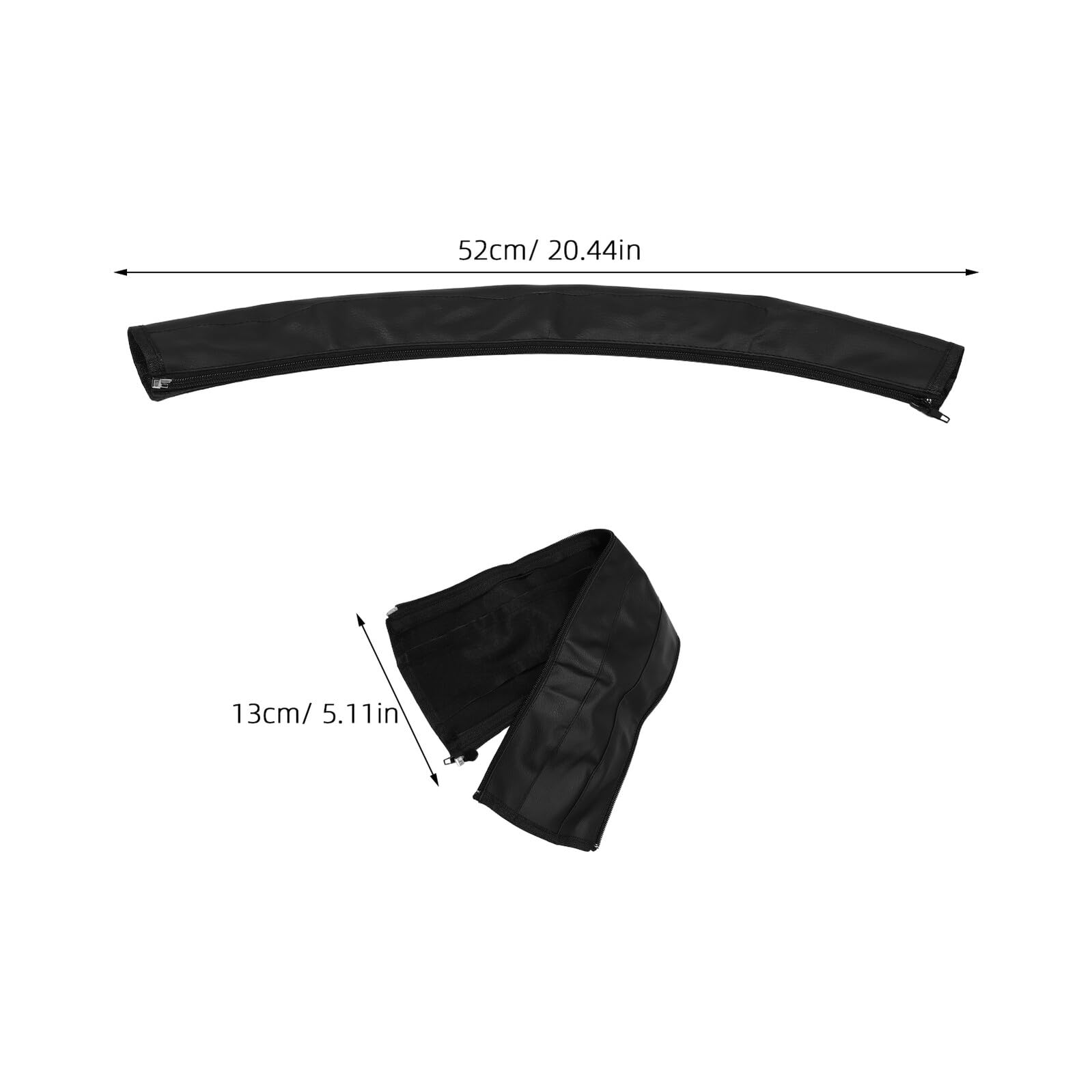 Funda para Manillar de Cochecito 4 Piezas, Protector Antideslizante de Pu Negro, Extraíble y Lavable Cremallera de 52 Cm, Compatible Mayoría de Cochecitos, Accesorio para